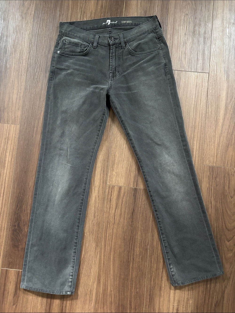 7 For All Mankind Men’s Charcoal Straight Jeans